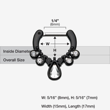 Detail View 1 of Colorline Radiant Kao Septum Clicker-Black/Clear